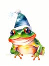 Cute watercolor frog illustration Royalty Free Stock Photo