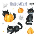 Cute watercolor Halloween collection.