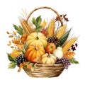 Cute watercolor harvest decoration, illustration