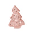 cute watercolor red christmas trees, cookie Royalty Free Stock Photo