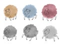 Cute watercolor sheeps set