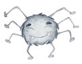 Cute watercolor spider cartoon illustration