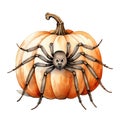Cute watercolor spider for halloween decoration, illustration