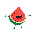 cute watermelon cartoon character mascot illustration