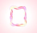 Cute wavy pink photo frame vector