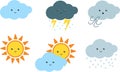 Cute Weather Cartoon Clipart Royalty Free Stock Photo