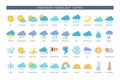 Cute Weather Forecast Icon Collection