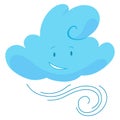 Cute weather icon. Emotional weather forecast. Cute cloud