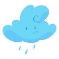 Cute weather icon. Emotional weather forecast. Cute cloud