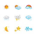 Cute weather icons Royalty Free Stock Photo