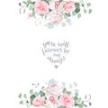 Cute wedding floral vector design frame Royalty Free Stock Photo