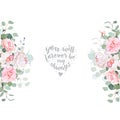 Cute wedding floral vector design frame. Royalty Free Stock Photo