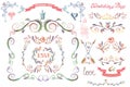 Cute wedding template set.Floral Decor element Royalty Free Stock Photo