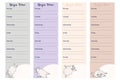 Cute weekly planner templates - Yoga time. Weekly sports schedule with cute funny sheep doing yoga asanas and meditating . Planner