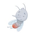 Cute well fed mosquito. Adorable parasitic insect funny character cartoon vector illustration Royalty Free Stock Photo