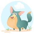 Cute welsh corgi cartoon. Funny corgi vector illustration.