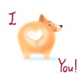 Cute welsh corgi dog valentine