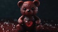 Cute wet teddy bear created with generative AI technology