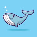 Cute whale cartoon vector illustration. sea animal conceptCute whale cartoon vector illustration. sea animal concept Royalty Free Stock Photo