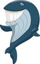 Cute whale cartoon waving Royalty Free Stock Photo