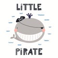 Cute whale pirate