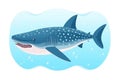 Cute whale Shark illustration on white AI Generated Royalty Free Stock Photo