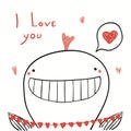 Cute Whale Valentine Card