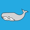 cute whale vector illustration in sea children use Royalty Free Stock Photo