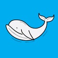 cute whale vector illustration in sea children use Royalty Free Stock Photo