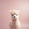 Minimalist Photography Of A Cute Alpaca In Soft Minimalism Style