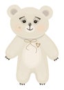 Cute white bear kawaii boho style