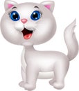 Cute white cat cartoon Royalty Free Stock Photo