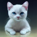 Cute White cat. Generated contemporary art.