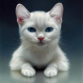 Cute White cat. Generated contemporary art.