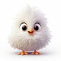 Cute White Chicken Cartoon With Big Eyes - Zbrush Style 3d Animation