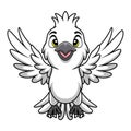 Cute white cockatoo cartoon on white background Royalty Free Stock Photo