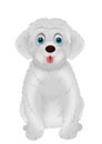 Cute white dog cartoon Royalty Free Stock Photo