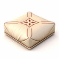 Cute White Floor Pillow With Red Designs - Iconographic Symbolism