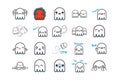 Cute White Ghost Sticker Character Set with Multiple Expressions Royalty Free Stock Photo