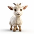 Charming Baby Goat Illustration On White Background Royalty Free Stock Photo