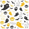 Cute white helloween background pattern