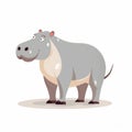 Colorful Hippopotamus Cartoon Illustration On White Background Royalty Free Stock Photo