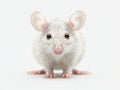 Cute white laboratory mouse on pristine white background for scientific and educational use Royalty Free Stock Photo