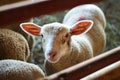 Cute lamb cub on the farm Royalty Free Stock Photo