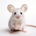 Cute White Mouse In Academic Style: 8k Resolution, Saturated Pigments