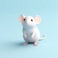 Cute White Mouse 3d Rendering Concept Stock Photo