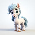 Cute White Pony Character Design In 32k Uhd Style