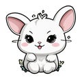 white rabbit kawaii sticker graphics