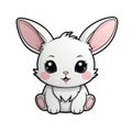 white rabbit kawaii sticker graphics