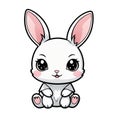 white rabbit kawaii sticker graphics